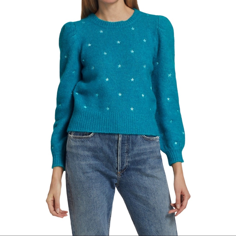 Generation Love Angelina Star Alpaca Wool Sweater in Teal (XS)